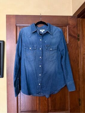 Wrangler Retro Denim Western Snap Shirt - Medium Blue